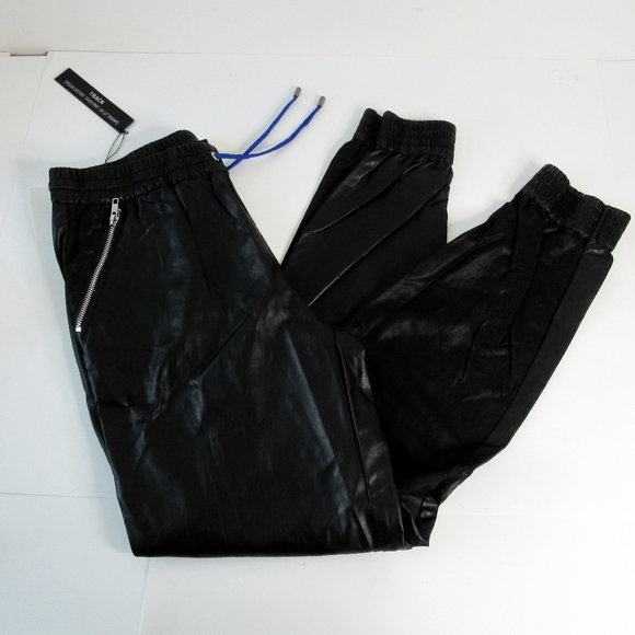 NWT Blank NYC Black Vegan Leather Track Pants SZ M - Picture 6 of 8